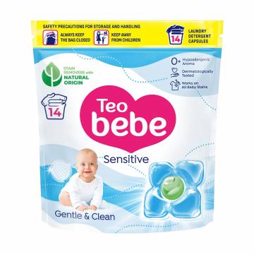 Капсулы для стирки Teo bebe Gentle & Clean Caps Sensitive, 0+, 14 циклов стирки, 14 шт Капсулы для стирки Teo bebe Gentle & Clean Caps Sensitive, 0+, 14 циклов стирки, 14 шт
