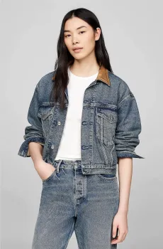 Женская синяя джинсовая куртка DNM MD LS SHORT JACKET KENT Синий S Tommy Hilfiger WW0WW42185