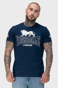 Мужская темно-синяя футболка HAZELHURST Синий XL Lonsdale 117755