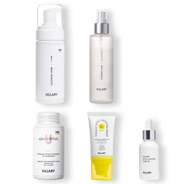 Сонцезахисний крем для обличчя SPF 50 + Набір для догляду за шкірою обличчя нормального типу Сонцезахисний крем для обличчя SPF 50 + Набір для догляду за шкірою обличчя нормального типу
