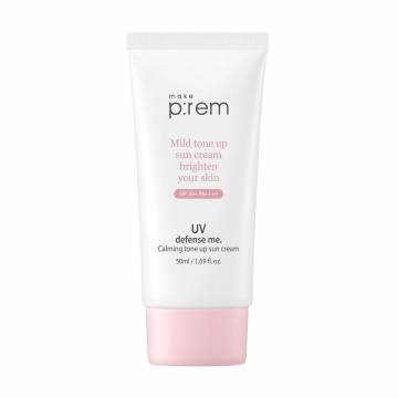 Солнцезащитный крем для лица Make P:rem Defense Me Calming Tone Up Sun Cream SPF 50+ PA++++, 50 мл Солнцезащитный крем для лица Make P:rem Defense Me Calming Tone Up Sun Cream SPF 50+ PA++++, 50 мл