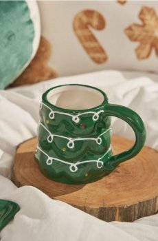 Різдвяна кружка у формі ялинки - зелений
