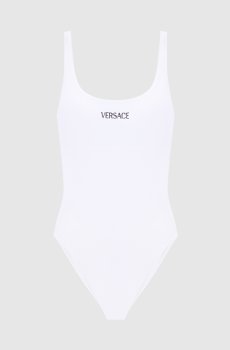 Белый купальник с логотипом