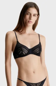 Женский черный бюстгальтер Черный 34B Calvin Klein 000QF7541E