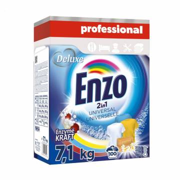 Стиральный порошок Deluxe Enzo 2 in 1 Universal 100 стирок, 7.1 кг
