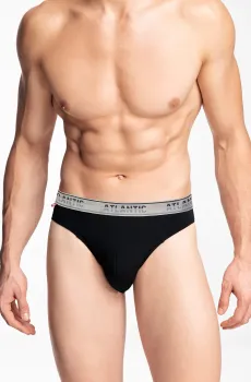 Мужские черные брифы Черный M Atlantic MP-1562