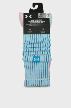 Носки в полоску (2 пары) Sportstyle Ctn Scrunch Crew Разноцветный 47.5-50.5 Under Armour 1390129-452