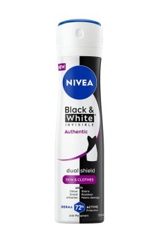Антиперспирант-спрей женский NIVEA Black & White Invisible Черный и белый, невидимый: аутентичный, 150 мл