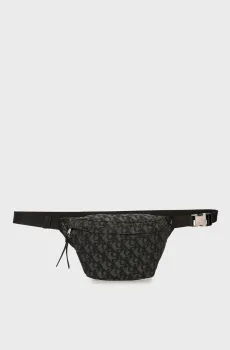 Мужская черная поясная сумка с узором UNSTRUCTURED Черный ONESIZE Calvin Klein LV04G3177G