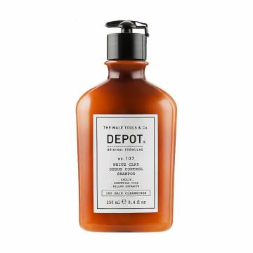 Мужской нормализующий шампунь для волос Depot Hair Cleansings 107 Shampoo против жирности, с белой глиной, 250 мл Мужской нормализующий шампунь для волос Depot Hair Cleansings 107 Shampoo против жирности, с белой глиной, 250 мл