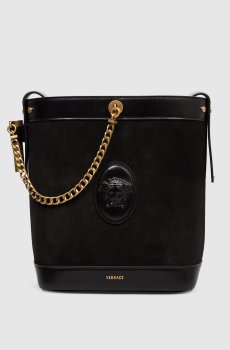 Черная замшевая сумка бакет-бег Pivot