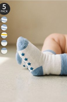 Протиковзкі бавовняні шкарпетки, 5 шт. - різнобарвний