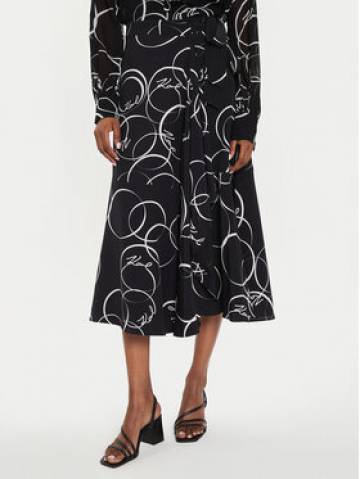 KARL LAGERFELD Спідниця-міді 245W1203 Чорний Regular Fit KARL LAGERFELD Спідниця-міді 245W1203 Чорний Regular Fit