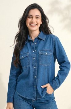 Джинсова сорочка - синій