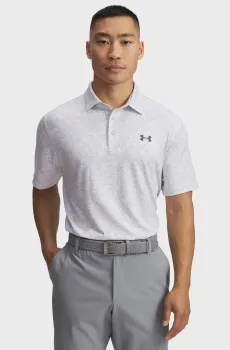 Мужское светло-серое поло с узором UA Playoff 3.0 Printed Polo Серый XL Under Armour 1378677-120