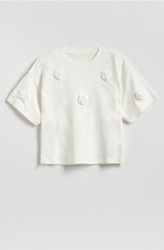 Reserved - Футболка з аплікацією - кремовий - 062HU-01X