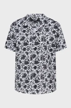 Мужская льняная рубашка с узором Разноцветный 3XL Karl Lagerfeld 562626.605521;19