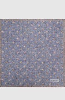 Голубой двухсторонний платок-паше из шерсти и кашемира