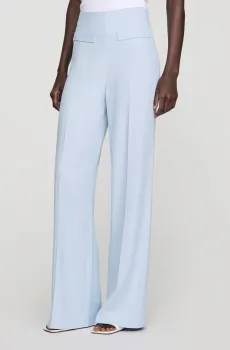 Женские голубые брюки в полоску Голубой 36 Sandro SFPPA01872_Sky Blue
