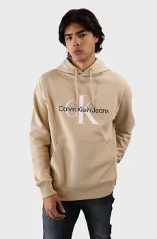 Мужское бежевое худи SEASONAL MONOLOGO REGULAR Бежевый L Calvin Klein Jeans J30J320805
