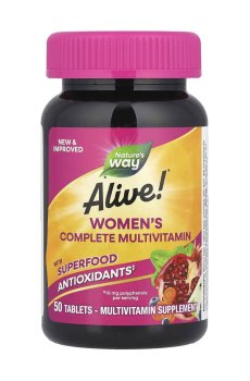 Мультивитамины для женщин Natures Way Alive! Womens Energy Complete Multivitamin, 50 таблеток