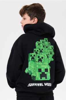 Худі на блискавці Minecraft - чорний