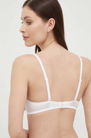 Бюстгальтер Calvin Klein Underwear цвет белый кружево однотонный Бюстгальтер Calvin Klein Underwear цвет белый кружево однотонный