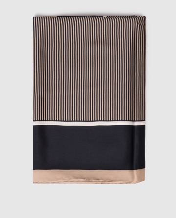 Бежевый платок CASSANDRE из шелка в полоску