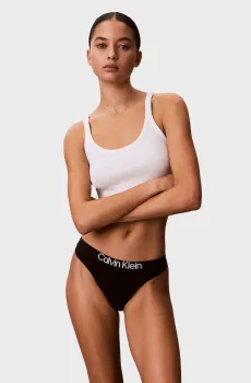 Женские черные трусики THONG Черный M Calvin Klein LV00QD5292