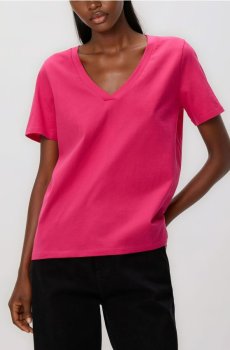 Reserved - Футболка regular з V-подібним вирізом - рожевувато-ліловий - 399FS-34X