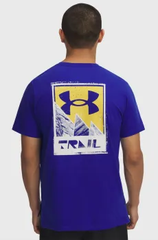 Мужская синяя футболка UA TRAIL RUN GRAPHIC TEE Синий XL Under Armour 1389812-400