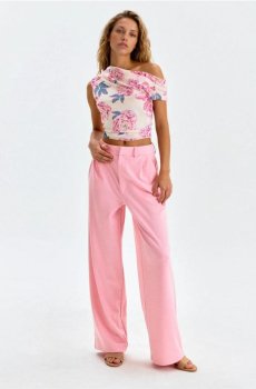 Елегантні класичні штани з домішкою віскози - рожевий