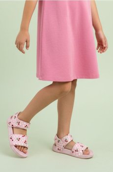 Сандалі з мотивом вишень - рожевий