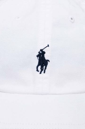 Хлопковая кепка Polo Ralph Lauren цвет белый с аппликацией Хлопковая кепка Polo Ralph Lauren цвет белый с аппликацией