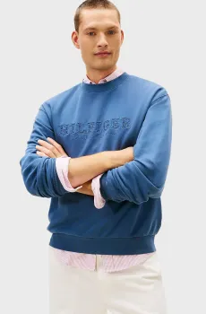 Мужской голубой свитшот MIX MEDIA GRAPHIC CREW Голубой XL Tommy Hilfiger MW0MW41757
