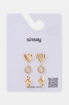 Сережки, 3 пари - золотий