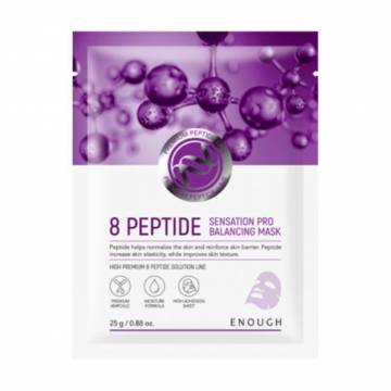 Тканевая маска для лица Enough 8 Peptide Sensation Pro Balancing Mask Pack с комплексом пептидов, 25 г Тканевая маска для лица Enough 8 Peptide Sensation Pro Balancing Mask Pack с комплексом пептидов, 25 г