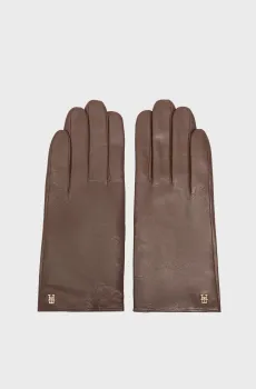Женские коричневые кожаные перчатки ELEVATED Коричневый M-L Tommy Hilfiger AW0AW18586