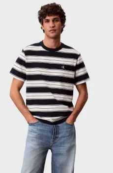 Мужская футболка в полоску EASY 20S JERSEY STRIPE CREWNK Разноцветный S Calvin Klein Jeans LV04RG226G