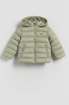 Reserved - Стьобана куртка з капюшоном - блідо-зелений - 777HF-07X