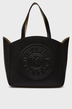 Женская черная кожаная сумка K CIRCLE LG Черный ONESIZE Karl Lagerfeld 236W3093