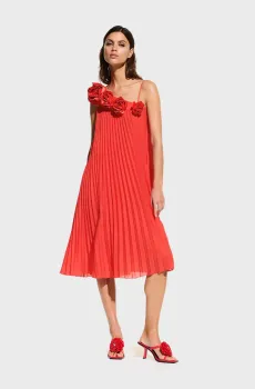 Женский красный плиссированный сарафан KARL STUDIO Красный 38 Karl Lagerfeld A2W13024