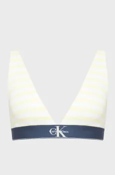 Женский желтый бюстгальтер в полоску LIGHTLY Желтый S Calvin Klein LV00QF8703