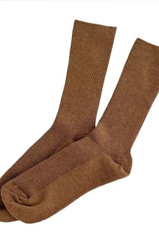 Носки женские Twins 11564 высокие, хлопковые, в рубчик, коричневые, размер 36-40