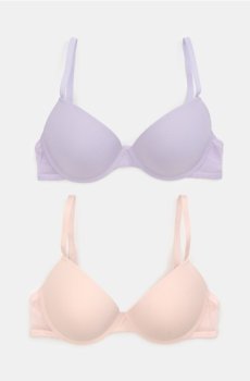 Набір ребристих push-up бюстгальтерів 2 pack - різнобарвний