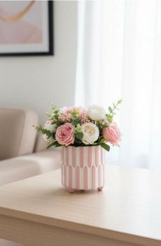 Керамічний горщик - пастельний рожевий