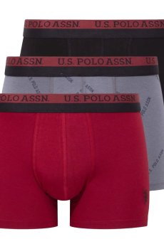 Трусы-боксеры мужские U.S. Polo Assn. 80522, Printed/Burgundy/Black, размер L, 3 шт