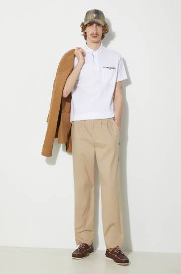 Хлопковое поло Barbour Corpatch Polo цвет белый однотонное MML1071 Хлопковое поло Barbour Corpatch Polo цвет белый однотонное MML1071