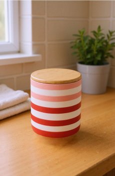 Контейнер для їжі з кришкою - пастельний рожевий