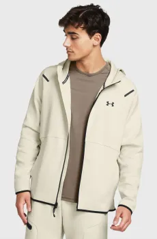 Мужское бежевое худи UA Unstoppable Flc FZ Бежевый XL Under Armour 1379806-273